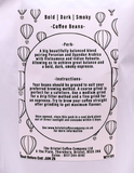 Bristol Coffee Company coffee beans packaging with text and hot air balloon graphics.